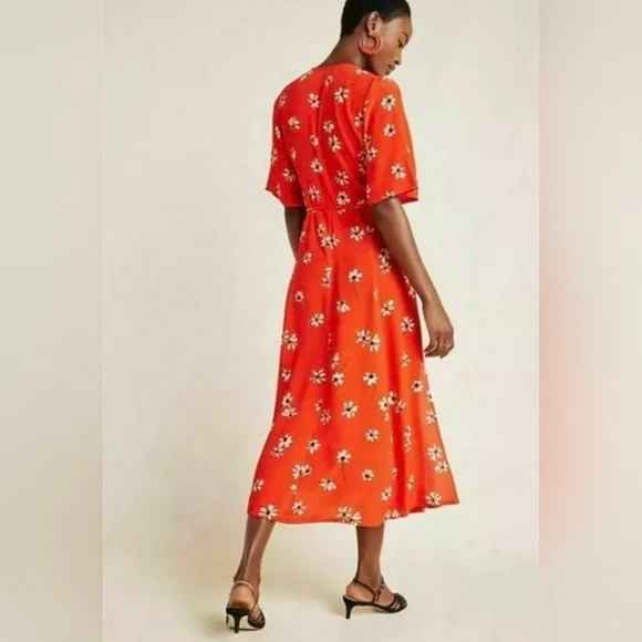 ❤️ NWOT! FAITHFULL THE BRAND × ANTHROPOLOGIE RIVERA FLORAL WRAP MIDI DRESS, S - Picture 3 of 12